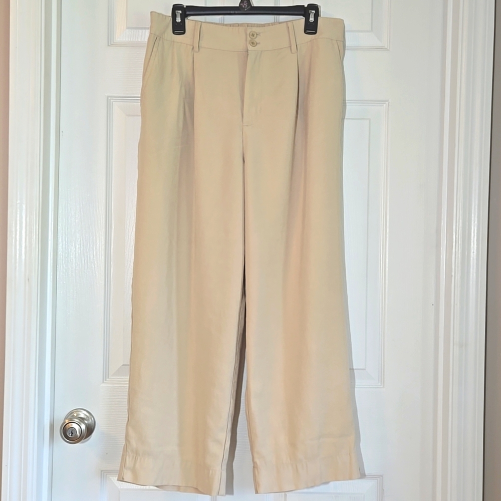 Wonderly Wide Leg Beige Women's Pants Size Large